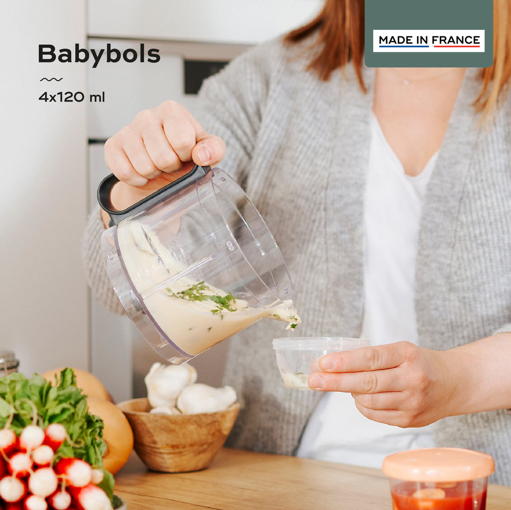 Babymoov Babybols Kit Rewritable Airtight Food Storage Containers 4 x 120ml (S Size)