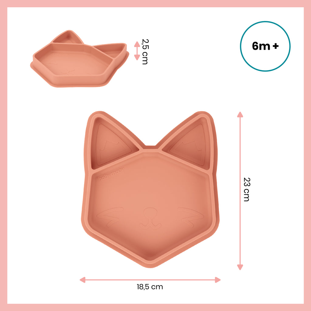 Babymoov ISY PLATE Blue Dog Silicone Divided Plate - Fox