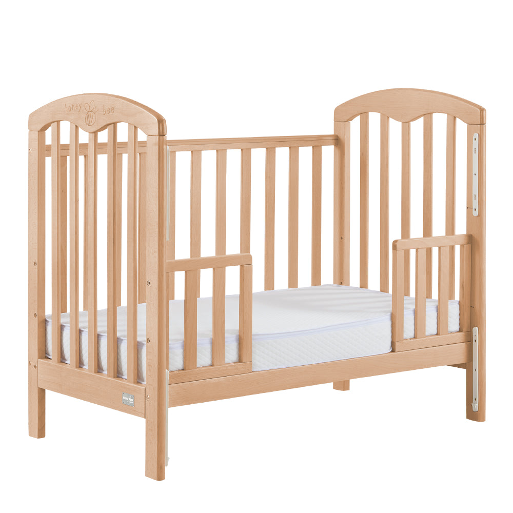 Baby Star Cozzi+ Baby Cot (Toddler Bed) with 4" Mattress - Natural / European Beech