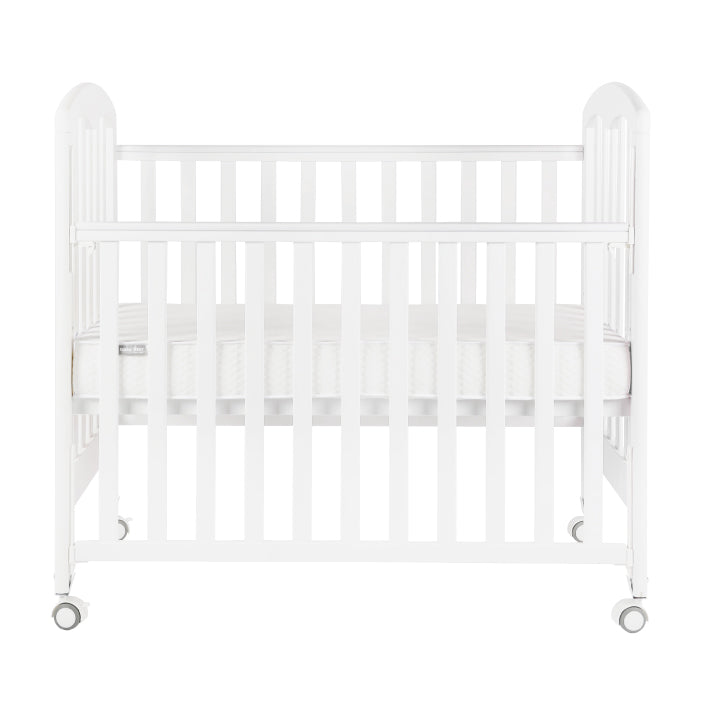 Baby Star Cozzi+ Baby Cot (Toddler Bed) with 4" Mattress - White / European Beech