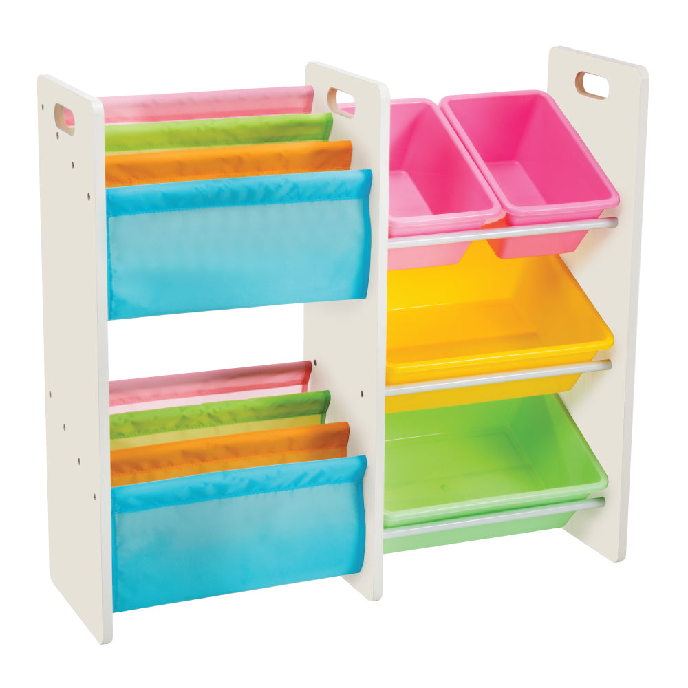 Baby Star x Delsun Book Rack & 4 Toy Storage Organizer - Macaron