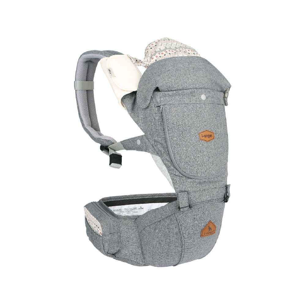 i-angel 4-in-1 New Miracle Hip Seat + Carrier - Melange Grey