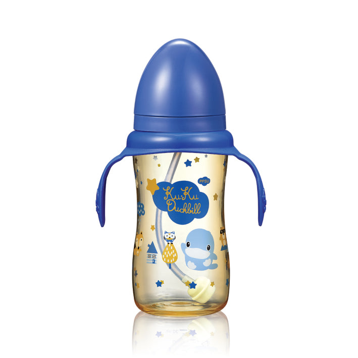 KUKU PPSU Wide-Neck Feeding Bottle with Handle 330ml