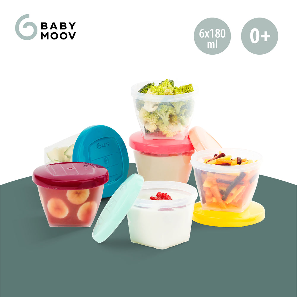 Babymoov Babybols 可重複書寫密封食物儲存碗 – 6個 x 180毫升(M碼)