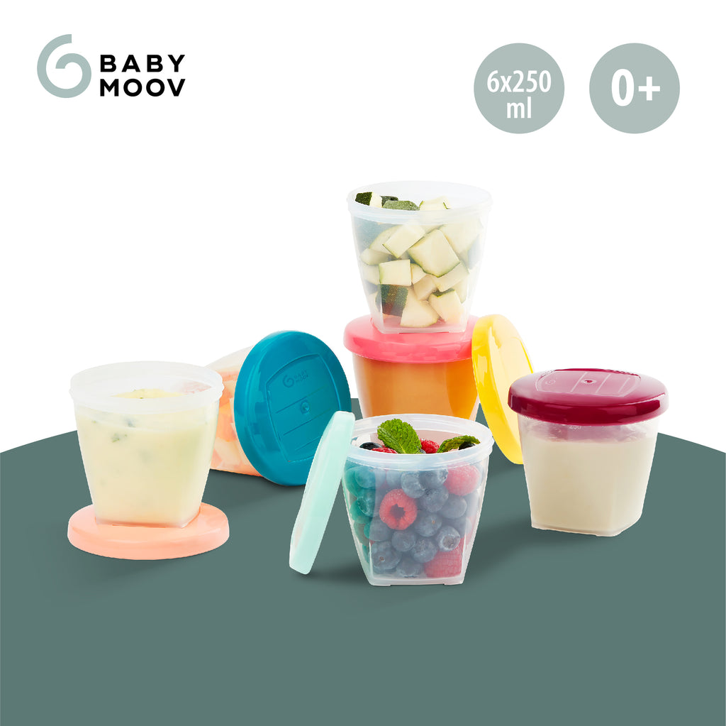 Babymoov Babybols Kit Rewritable Airtight Food Storage Containers 6 x 250ml (L Size)