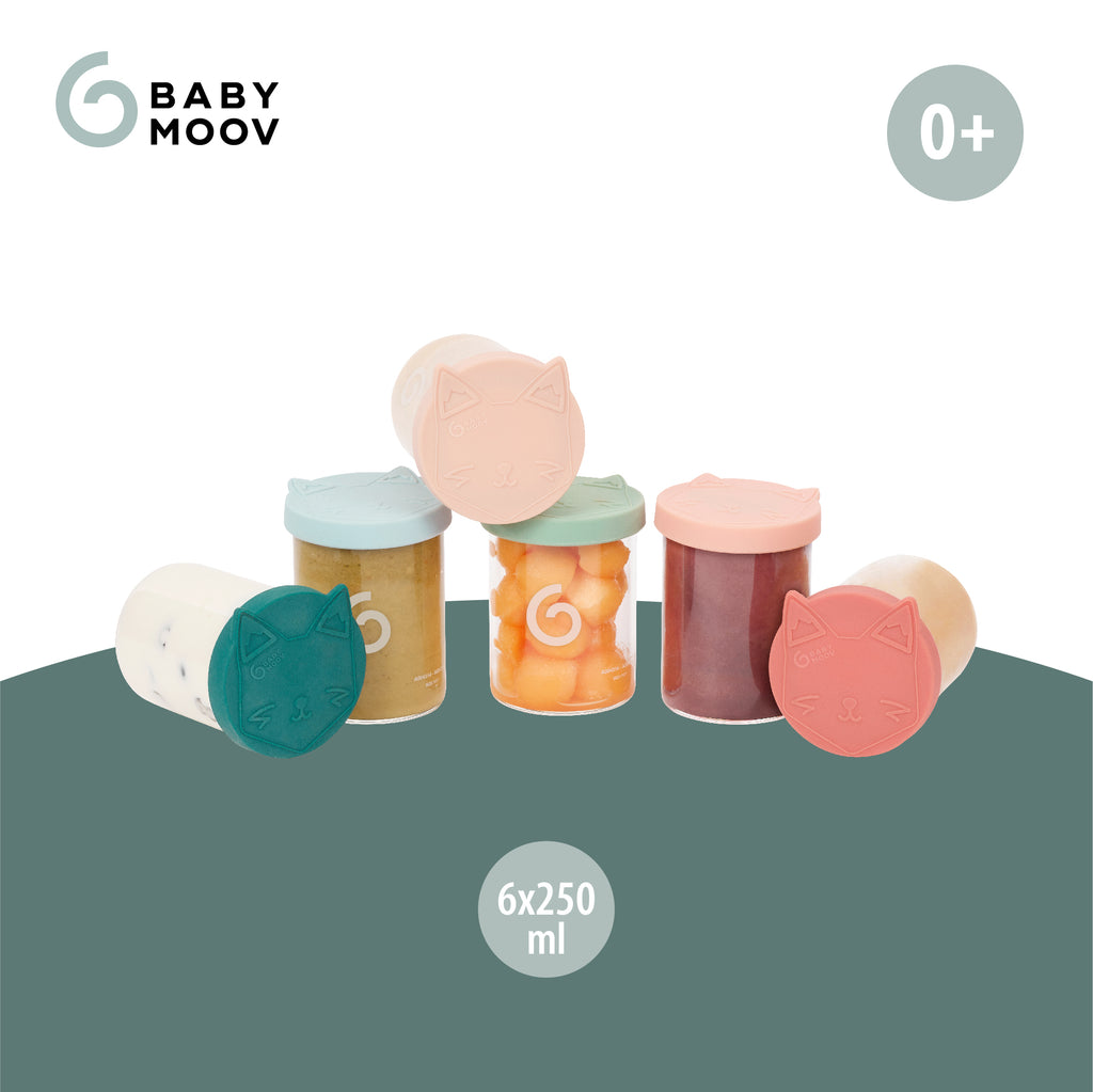 Babymoov Isy Bowls 玻璃食物儲存罐 - 250毫升 X 6
