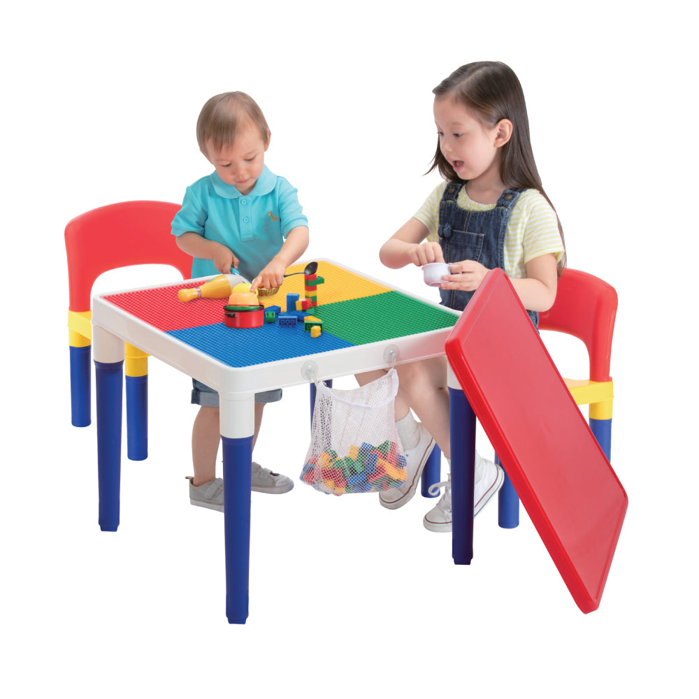 Baby Star x Delsun 2 合 1積木桌椅組 - 繽紛彩虹