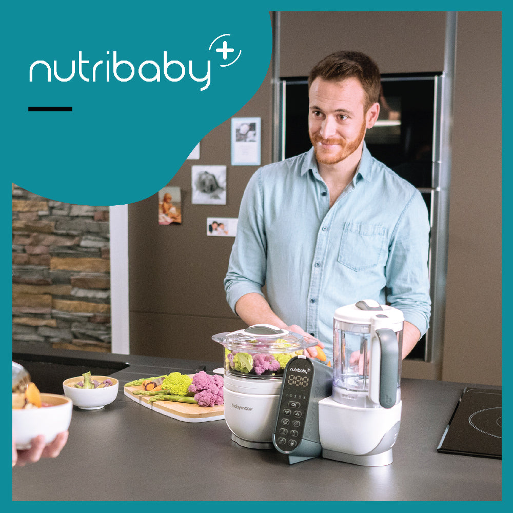 Babymoov Nutribaby(+) 6-in-1 Multi-purpose Baby Food Processor - Loft White (Free Gift: Babybols 180ml X 6)