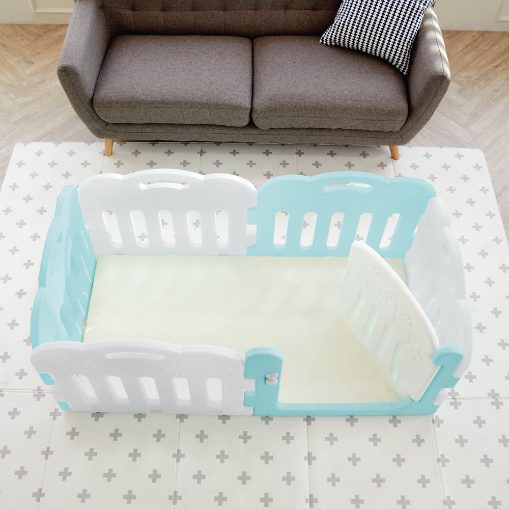 Caraz 5+1 Kibel Baby Room and Play Mat Set with Panel Holders - Mint + White