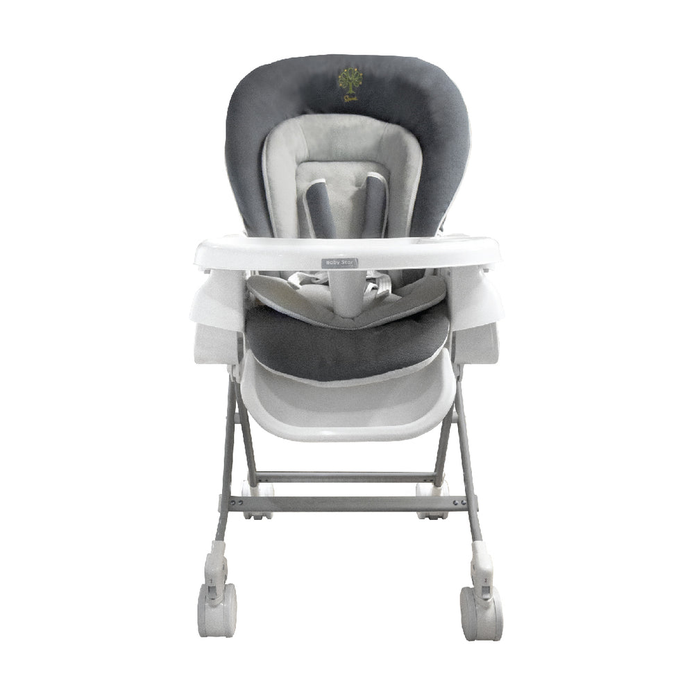 Baby Star Hi-Lo Swing High Chair - Grey