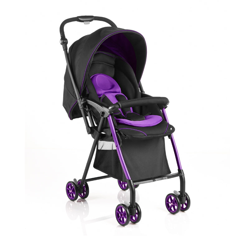 Evenflo 50cm Seat Height Reversible Handle Baby Stroller - Black Purple