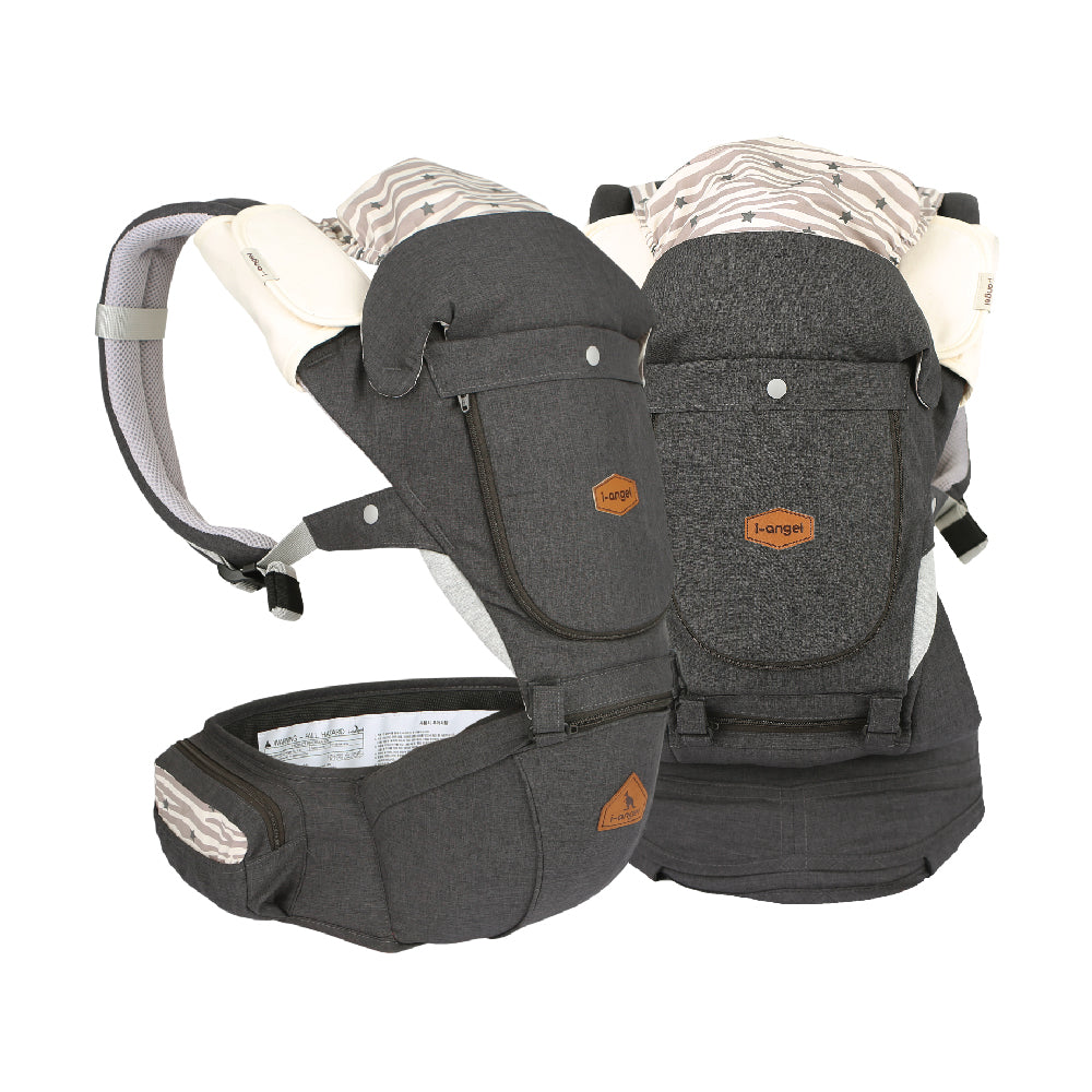 i-angel 4-in-1 New Miracle Hip Seat + Carrier - Melange Charcoal