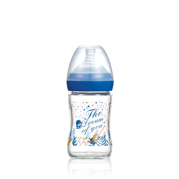 KUKU 夢想樂章玻璃奶瓶 150ml - 月光藍
