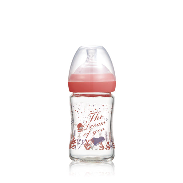 KUKU 夢想樂章玻璃奶瓶 150ml - 早春粉