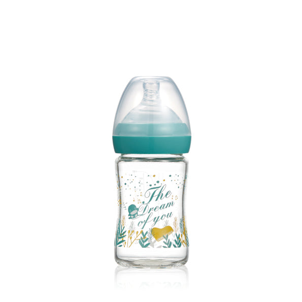 KUKU The Dream of You Glass Wide Neck Feeding Bottle 150ml - Forest Green